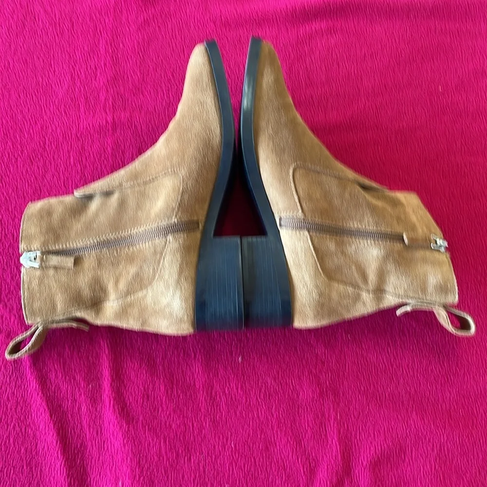 Zara casual style block heels ankle boots -tan colored size EU 38/7 1/2 US - Picture 3 of 16
